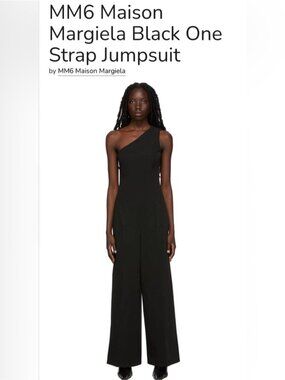 SEASON 24' MM6 Maison Margiela black wide leg one-shoulder jumpsuit new M 42 IT